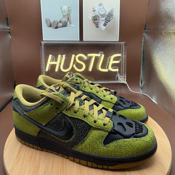 Nike Dunk Low Retro QS ‘Halloween Skull’ Bright Cactus Men’s 8.5 - Picture 1 of 12